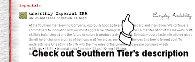 Southern Tier Beer Descriptions